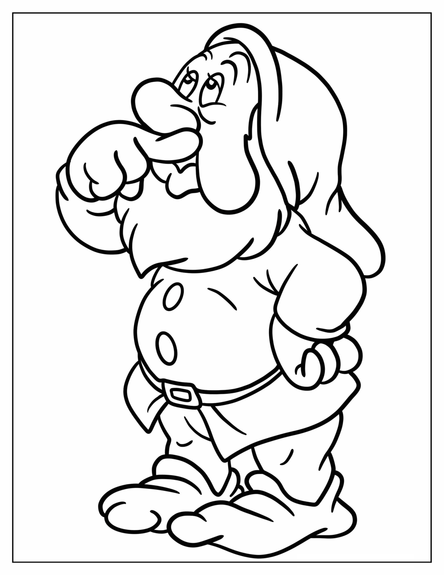 Sneezy Dwarf Coloring Page For Kids