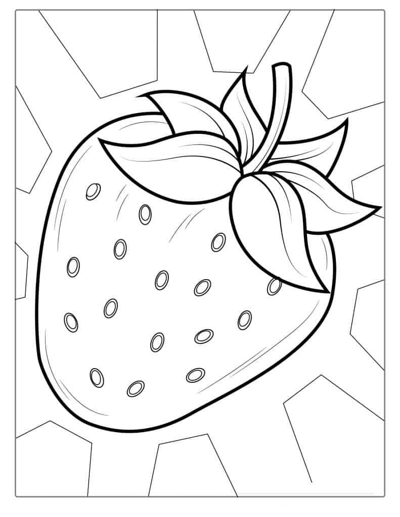 Easy Outline Of Strawberry