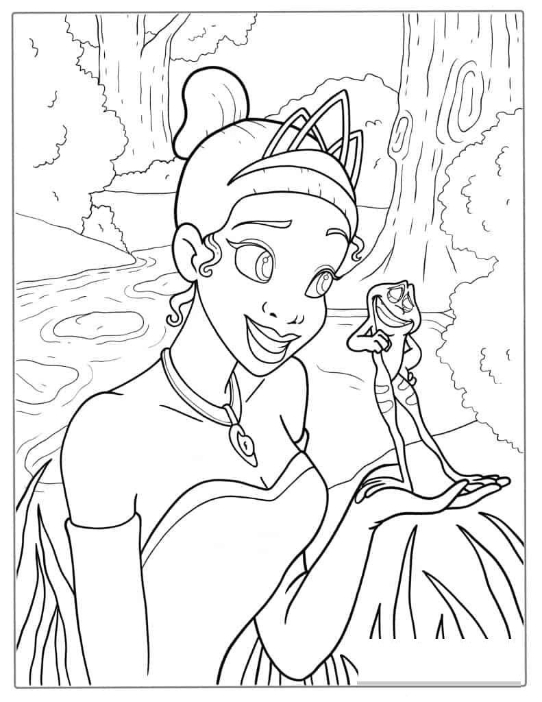 Disney Princes And The Frog Coloring Sheet