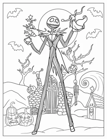 Creepy Jack Skellington Coloring In