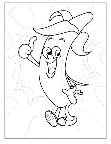 Happy Dancing Banana Coloring Sheet