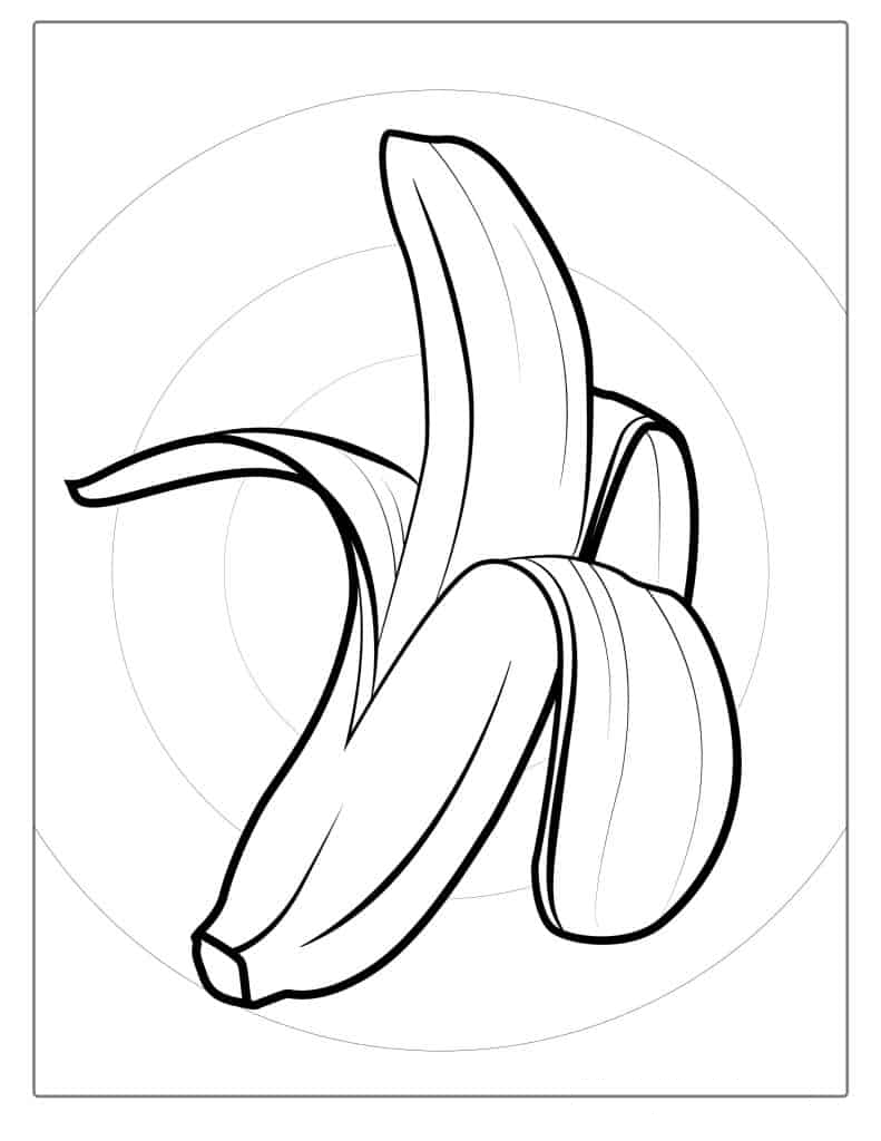 Simple Outline Of Peeled Banana