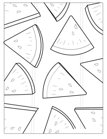 Watermelon Slices Coloring For Kids