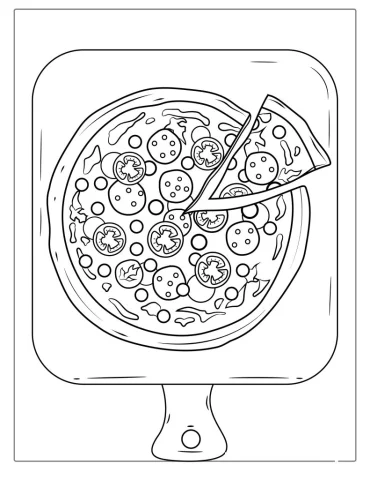 Simple Outline Of Pizza To Color For Kids