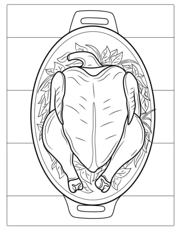 Roast Turkey Coloring Sheet