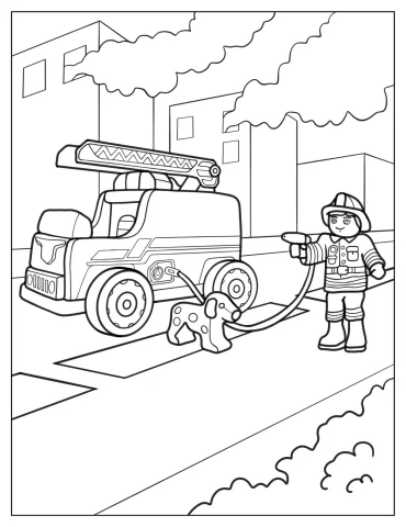 Easy Coloring Sheet Of Fireman For Toddlers