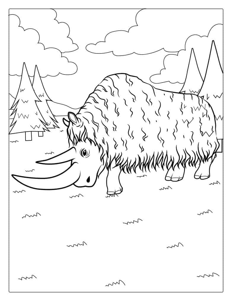 Woolly Rhino Coloring Sheet
