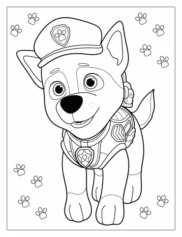 Chase Police Dog Coloring Sheet
