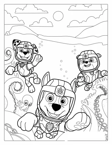 Sea Rescue Paw Patrol Coloring Sheet