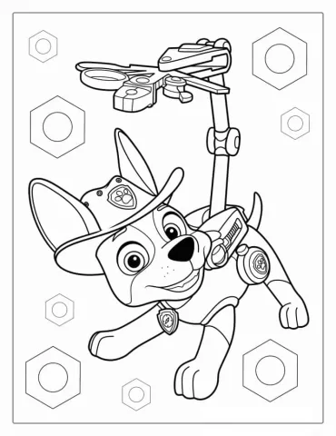 Coloring Sheet Of Tracker From Paw Patrol