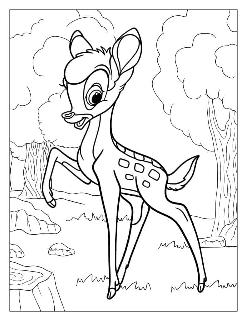 Disney Bambi Deer Coloring Page