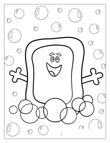 Slipper Soap Coloring Sheet For Preschoolers