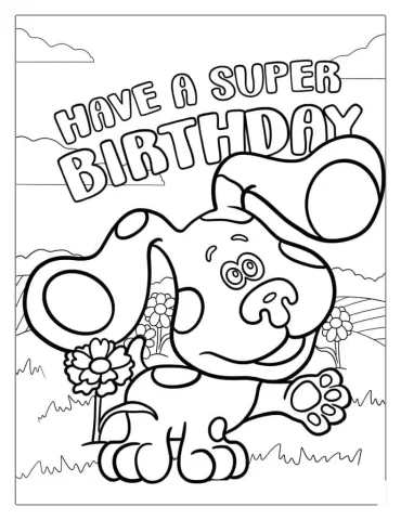 Blue_s Clues Happy Birthday Coloring Page For Parties