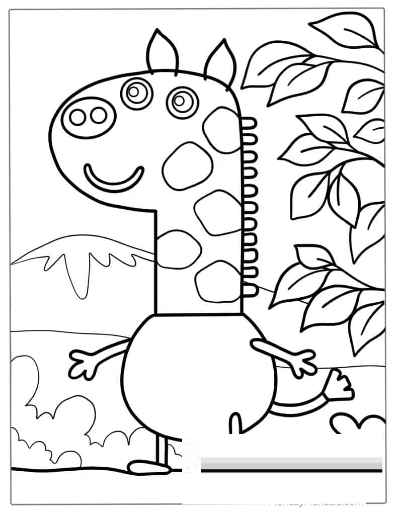Gerald Giraffe From Peppa Pig To Color