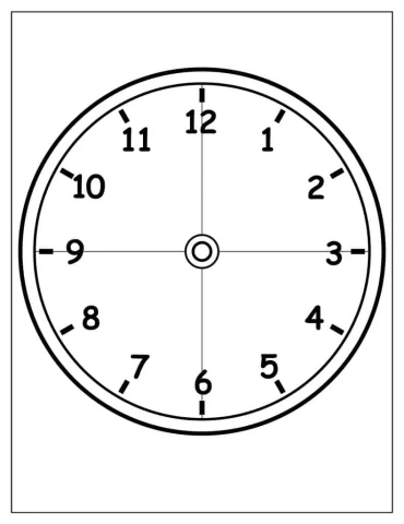 Clock Coloring Page With Different Segments