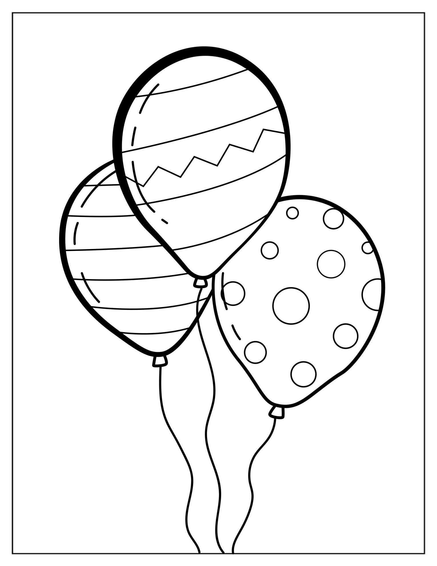 Floating Balloons To Color For Kids