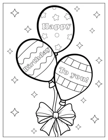 Happy Birthday To You Balloons To Color