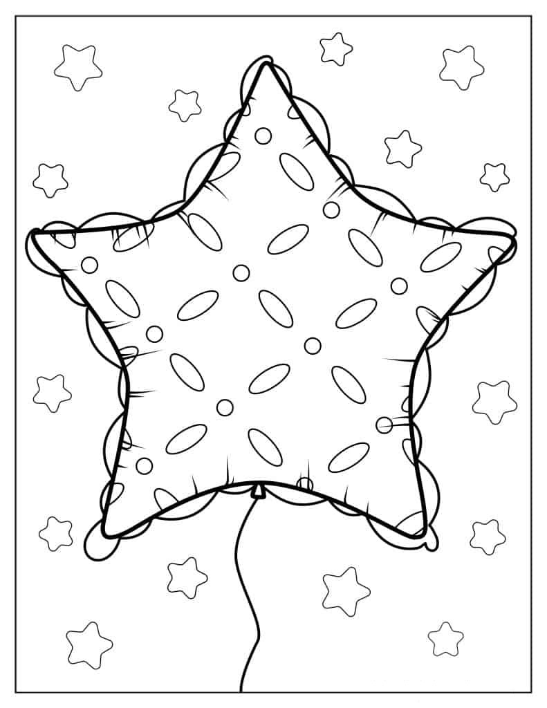 Star Shaped Balloon Coloring Page