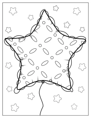 Star Shaped Balloon Coloring Page