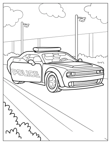 Modern Day Police Car To Color