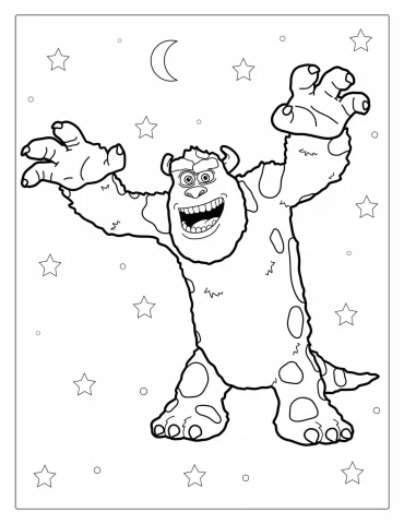 Coloring Page Of Sullivan Scaring