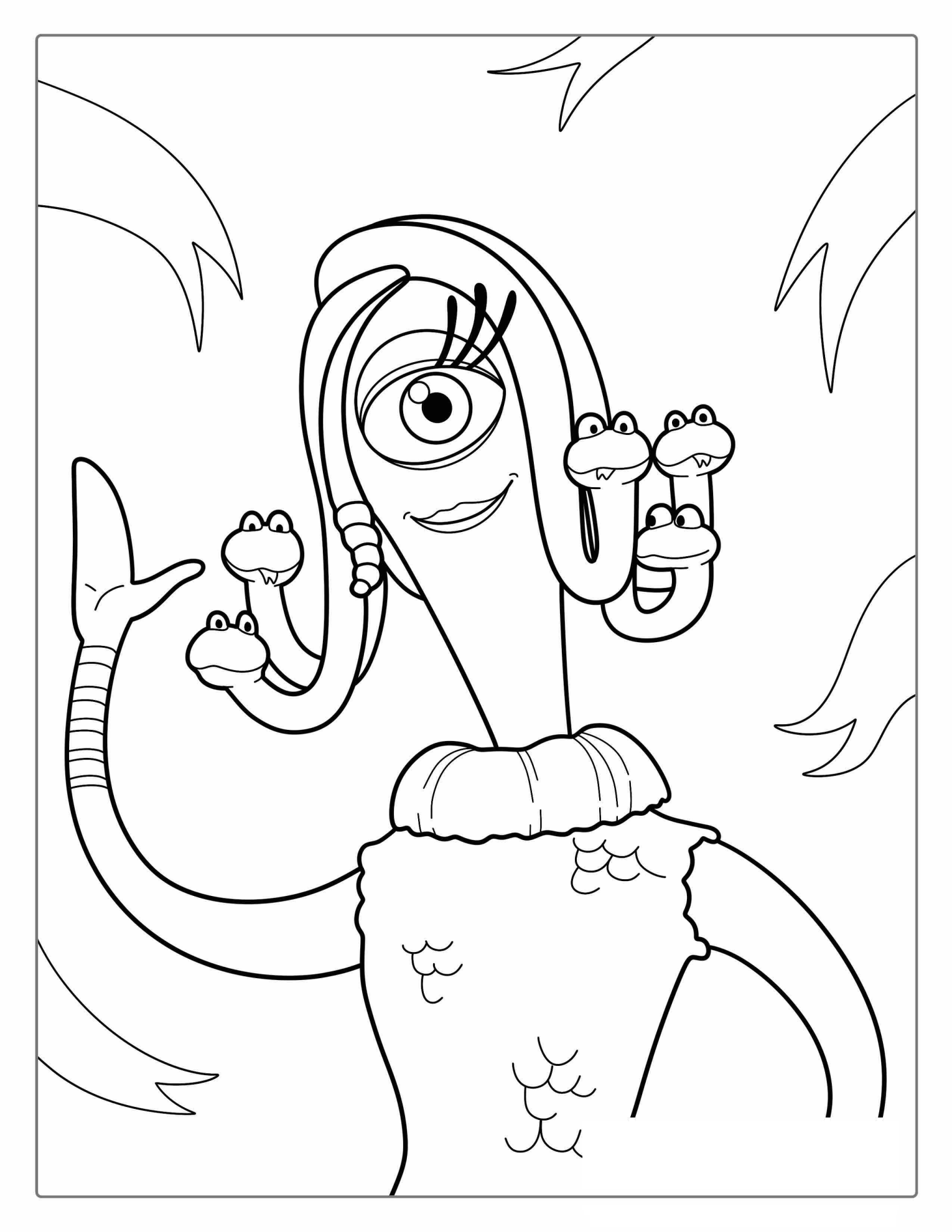 Celia With Snake Hair Coloring Page