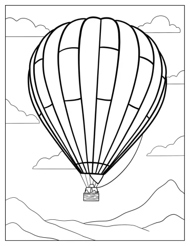 Realistic Outline Of a Hot Air Balloon