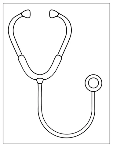 Doctors Stethoscope Coloring Page For Kids