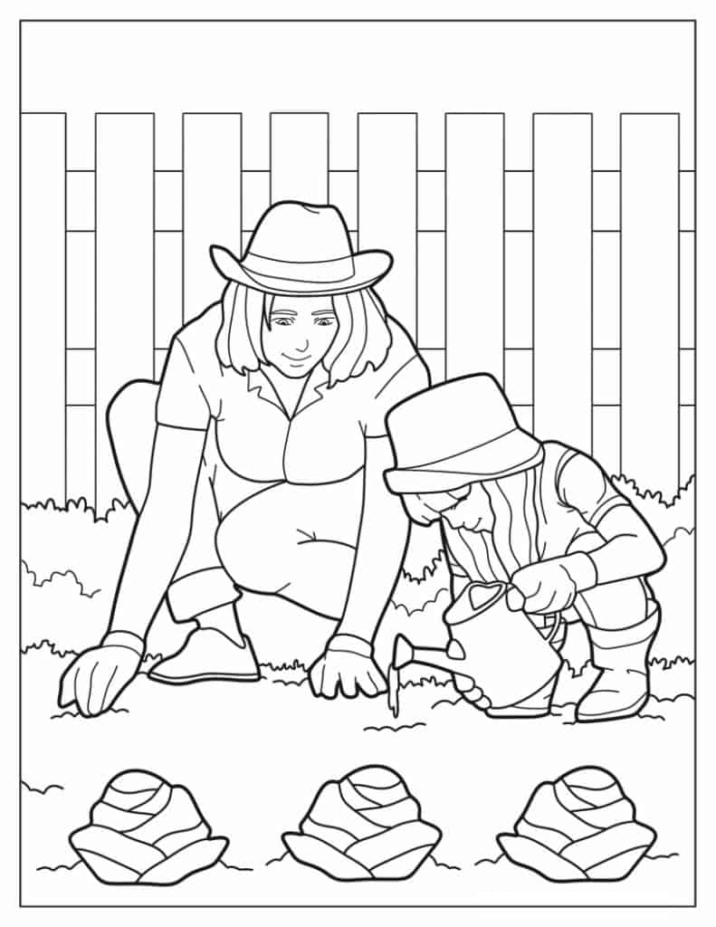 Realistic Mother And Daughter Sowing Seeds