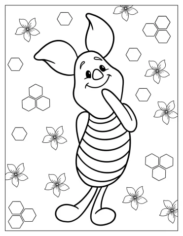 Cute Piglet Coloring Page For Kids