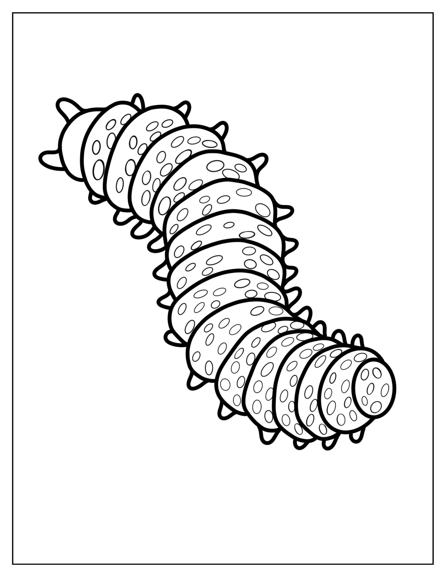 Caterpillar With Spots To Color For Kids