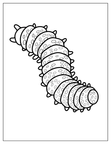 Caterpillar With Spots To Color For Kids