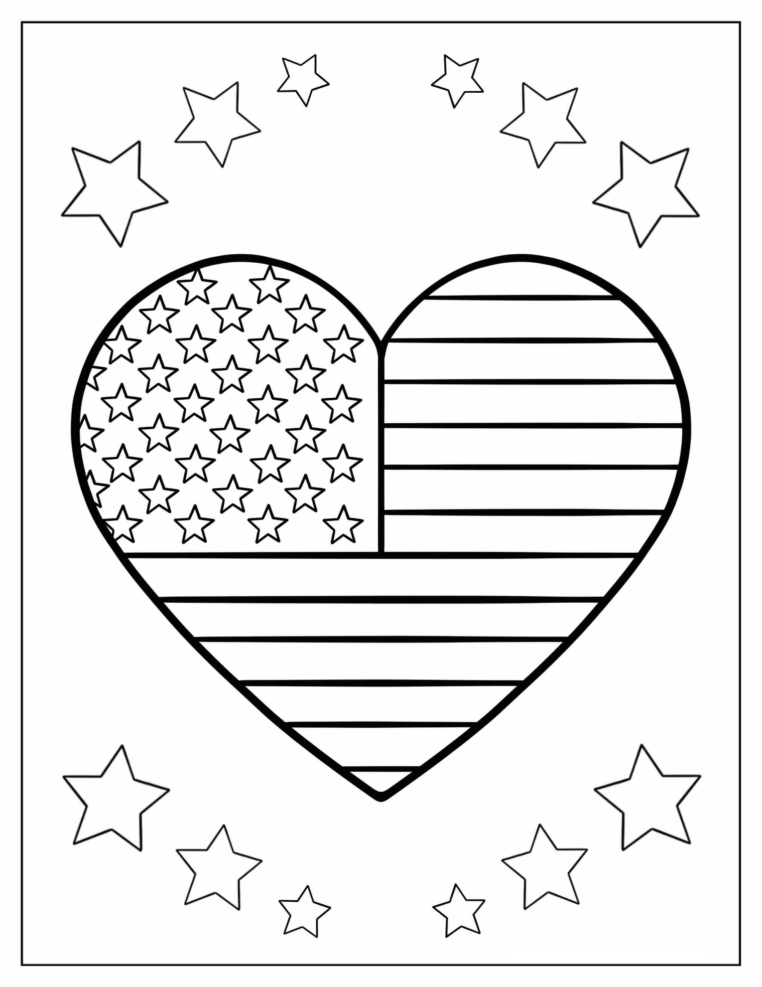 Heart-Shaped American Flag