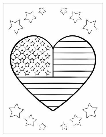 Heart-Shaped American Flag