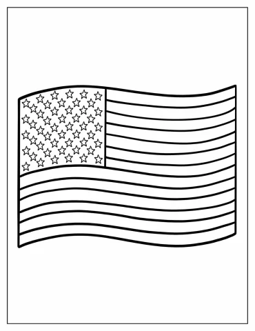 Outline of American Flag for Preschoolers