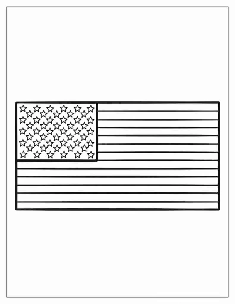 Simple Outline Of American Flag To Color