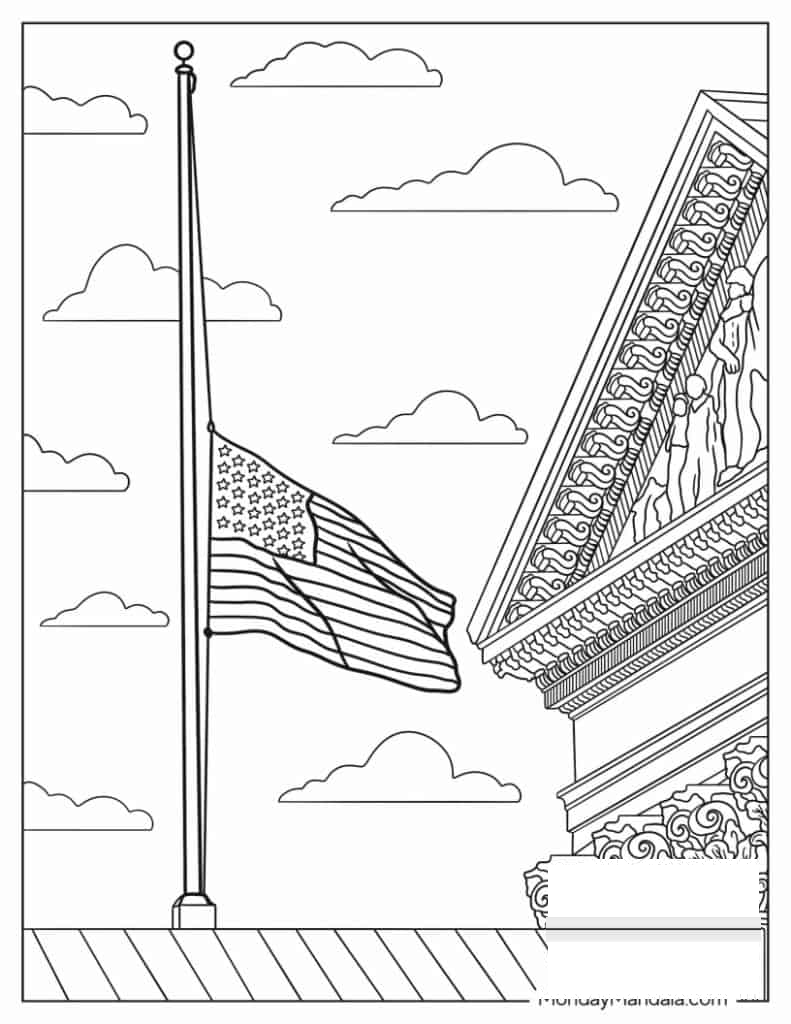 American Flag at Half Mast