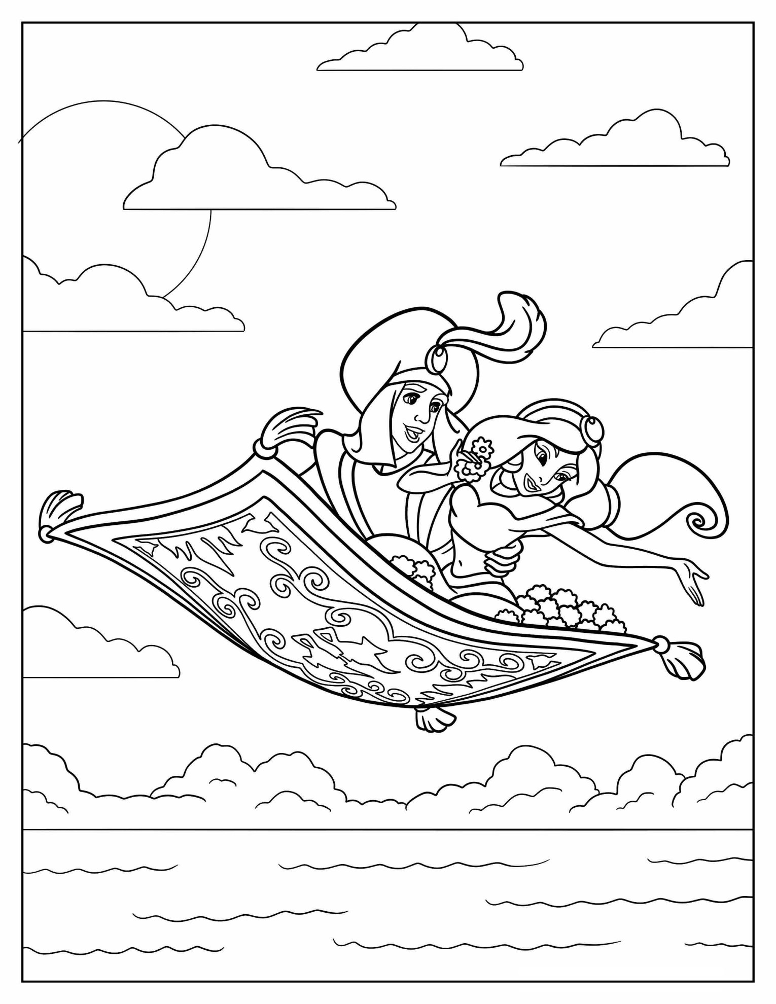 Jasmine And Aladdin On Magic Carpet
