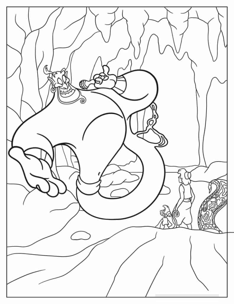 Genie Singing To Aladdin, Abu And Magic Carpet