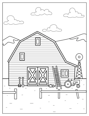 Farm Barn To Color