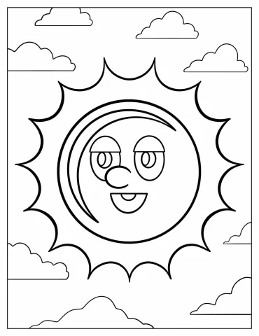 Smiling Sun Coloring Page