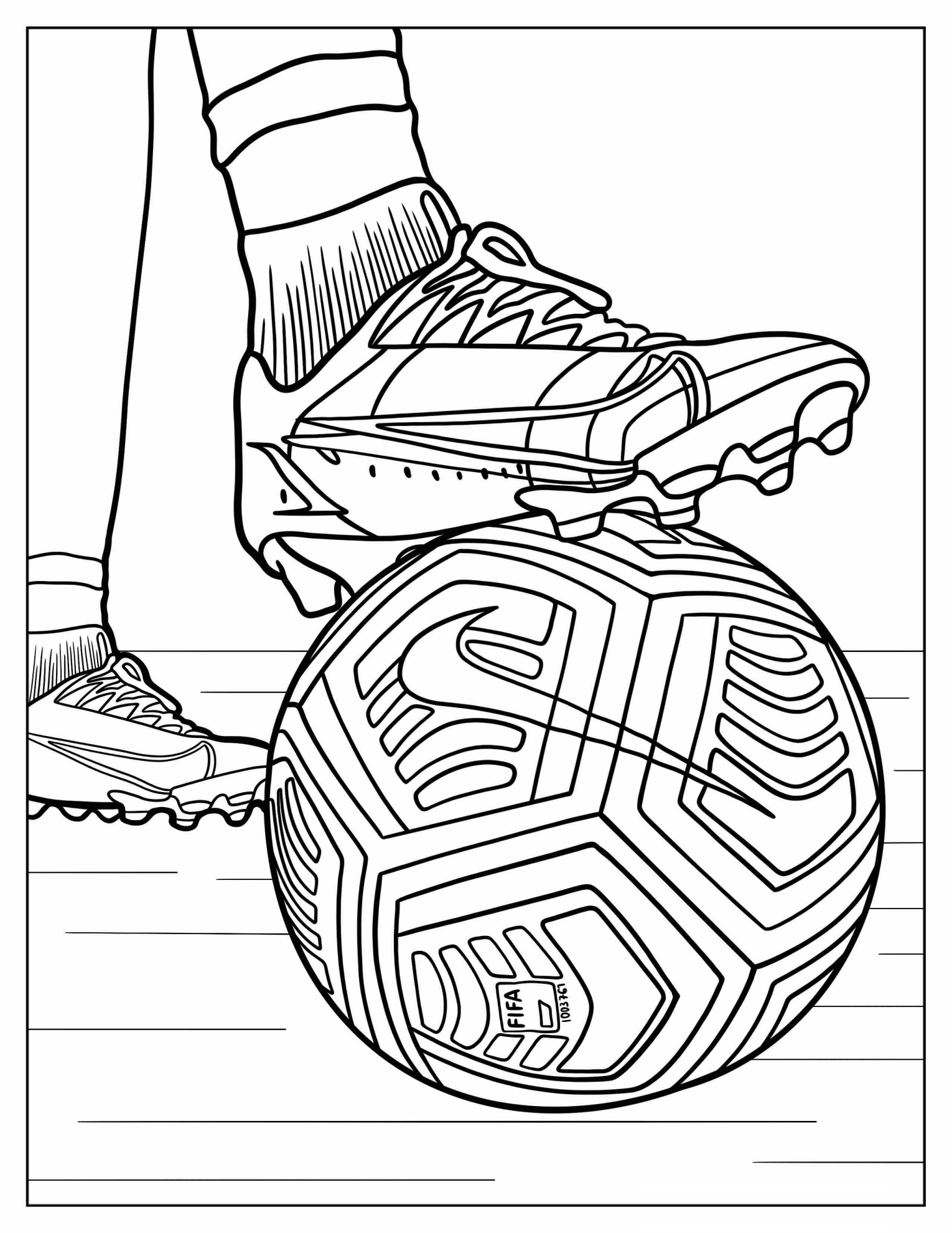 Nike Soccer Boots And Ball To Color