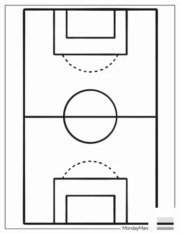 Soccer Pitch Coloring Sheet