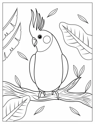 Easy Parrot To Color For Kids