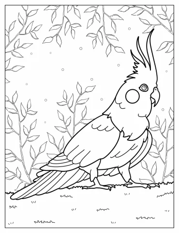 Cockatiel Coloring Page