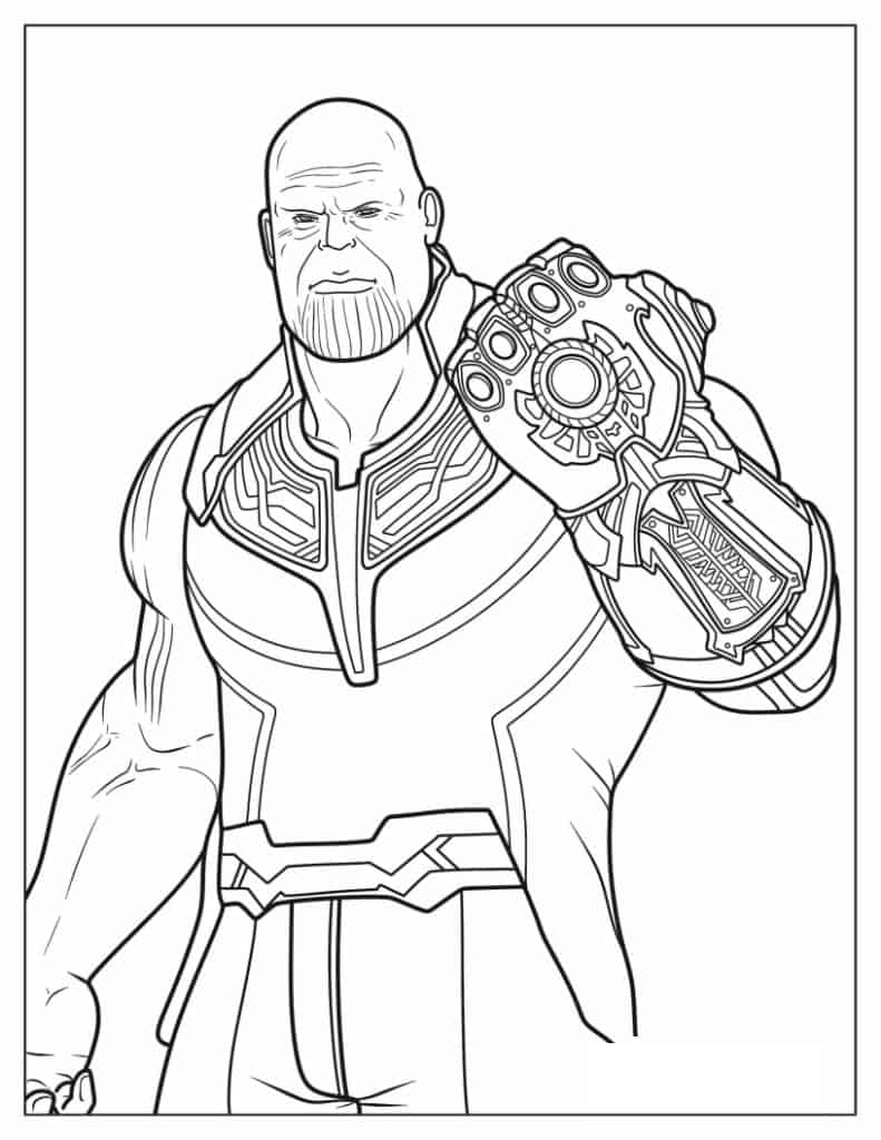 Thanos With The Infinity Gauntlet To Color