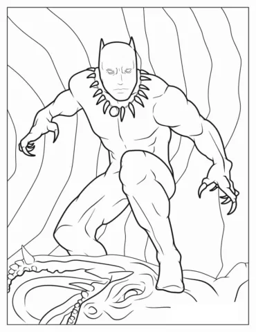 Black Panther Superhero To Color