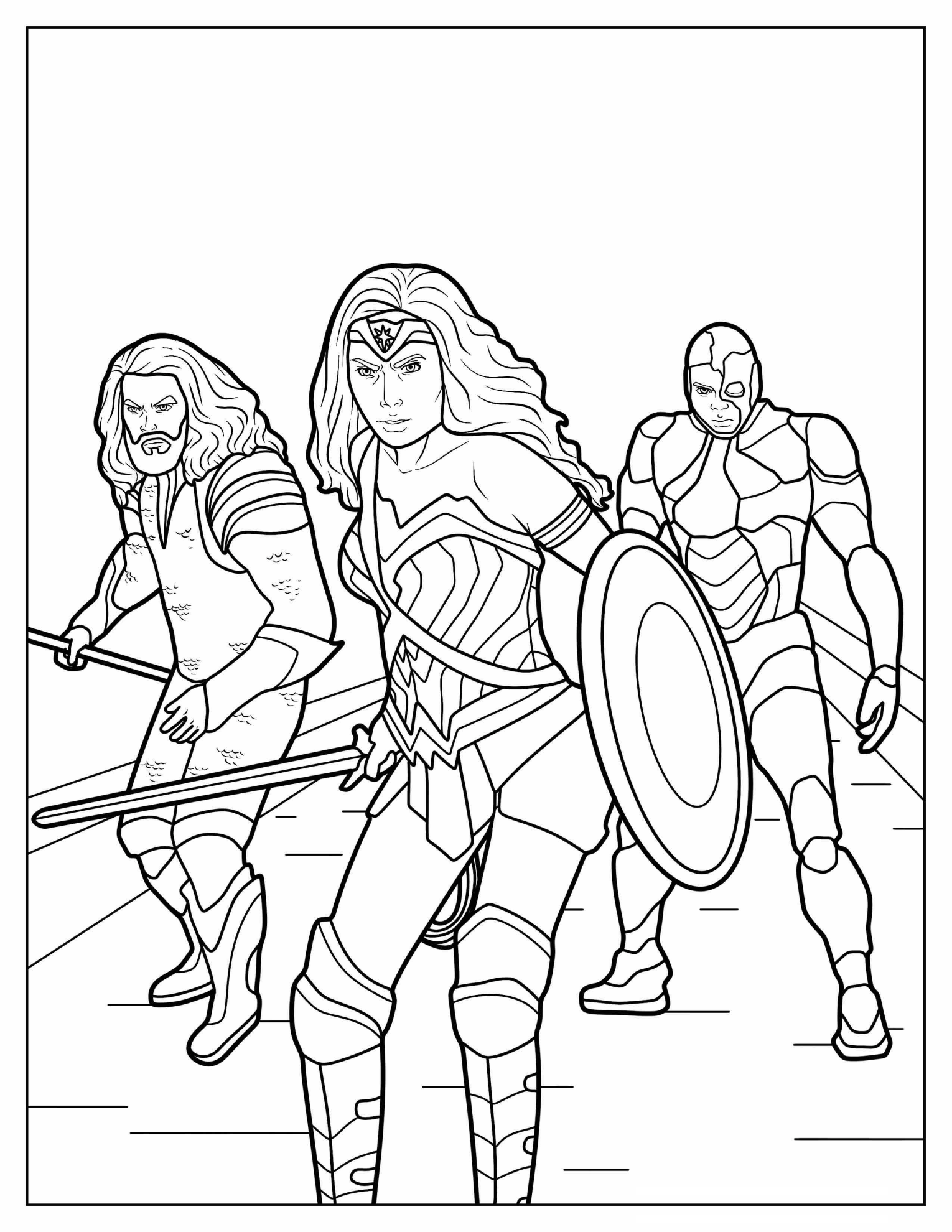 Wonder Woman With Aqua Man and Cyborg