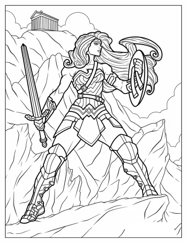 Wonder Woman Holding Sword Of Athena