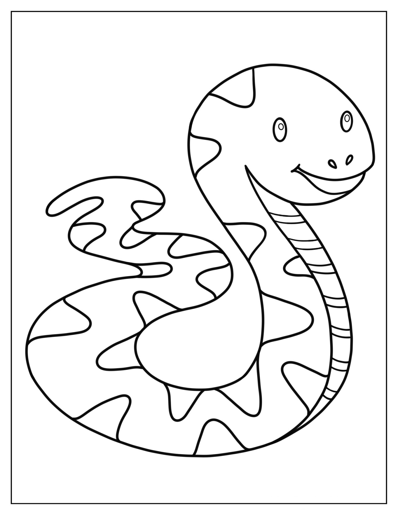 Coloring Page Of Snake For Preschoolers